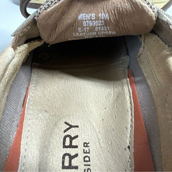 SPERRY 0799023  BOAT DECK Beige LEATHER MENS 10 W Memory Foam SHOES - Picture 9 of 14